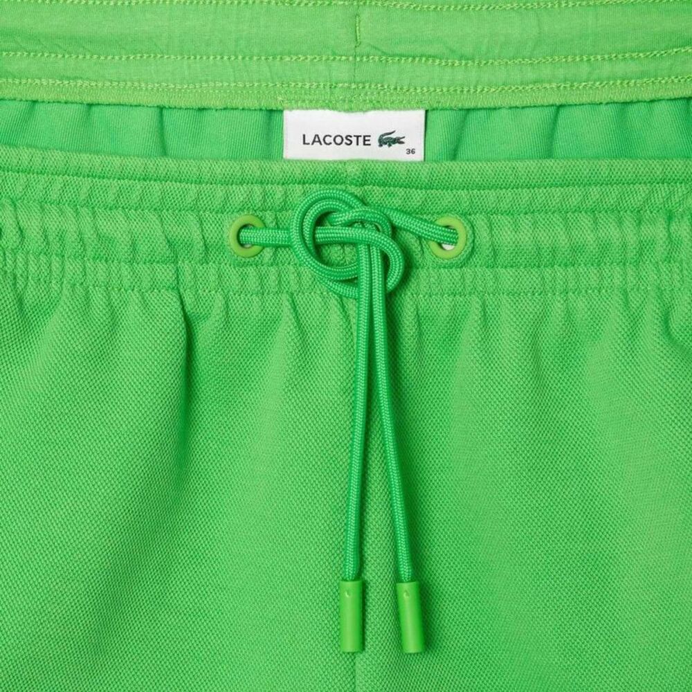 Lacoste Womens/Ladies Pique Contrast Panel Shorts / Green - Picture 3 of 5